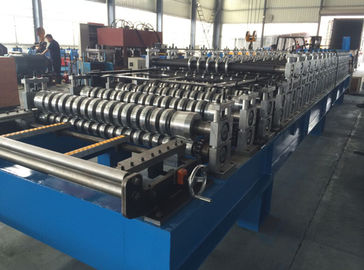 Corrugated Sheet Roll Forming Machine , Metal Roofing Forming Machine By Chain